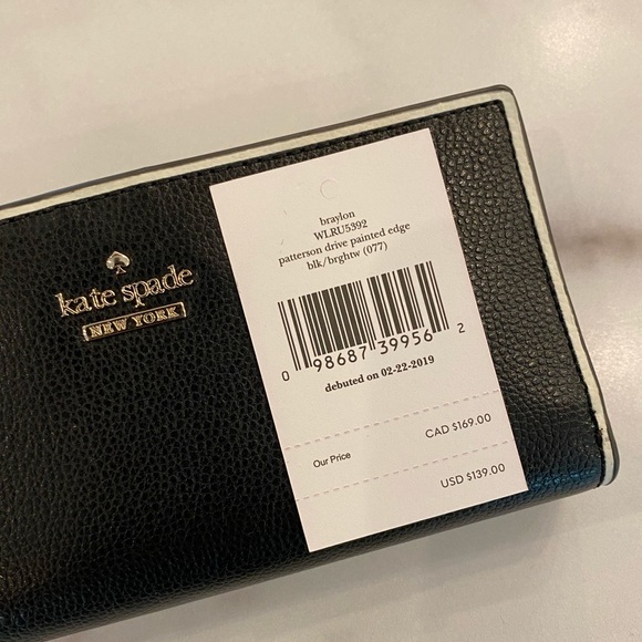 KATE SPADE Patterson Drive Painted Edge Classic Black Wallet - Picture 8 of 8